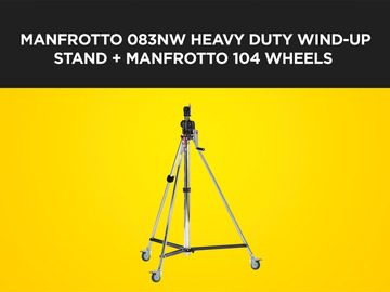 List my kit: Manfrotto 083NW Heavy Duty Wind-Up Stand + 104 Wheels