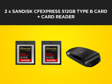 List my kit: 2x Sandisk Extreme Pro CFexpress 512GB Type B Cards + Reader