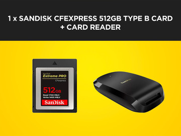 List my kit: Sandisk Extreme Pro CFexpress 512GB Type B Card + Reader