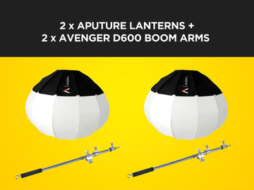 List my kit: 2X Aputure Lanterns + 2x Avenger D600 Boom Arms