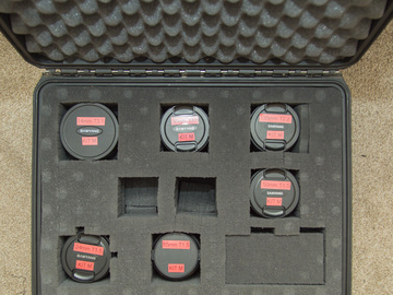 List my kit: Samyang EF Mount Lens Set (14, 24, 35, 50, 85, 100mm Macro & 135mm)