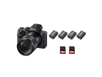 List my kit: Sony A7s ii - 24/70mm f4 Zeiss 4 batteries, 2x64 GB SD Card 