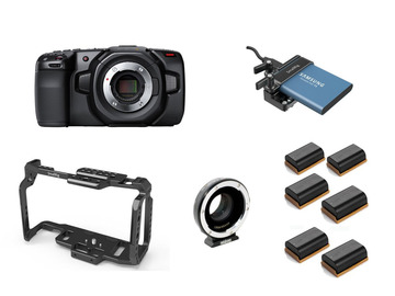 List my kit: Blackmagic Pocket Cinema Camera 4k +6 Batteries +500GB SSD BMPCC
