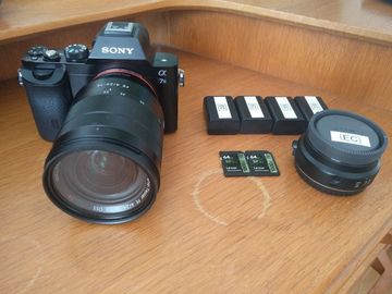 List my kit: Sony A7s Camera KIT - 24/70mm f4 Zeiss, Canon Lens Adaptor, 