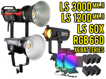 List my kit: Aputure 300Dii, 120Dii, 60X, 660 RGB x2, x6 Batteries (NW3)