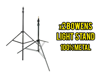 List my kit: x2 Bowens Light Stands