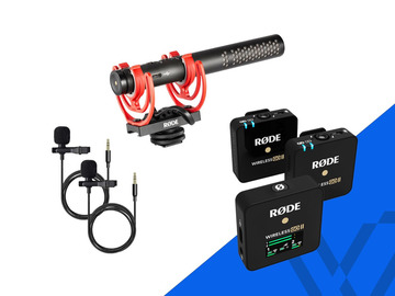 List my kit: Rode Video Mic NTG, Wireless Go II & Lapel Mics (x2) ||