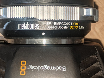 List my kit: BMPCC 4K metabones Ultra 0.71 speed booster