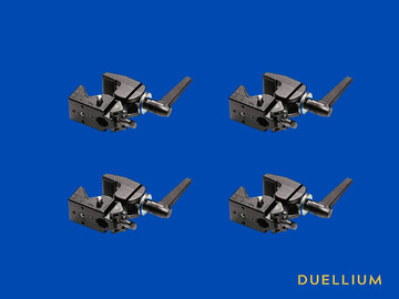 List my kit: 4x Manfrotto SuperClamp - For Aputure, Astera, Arri, Nanlite