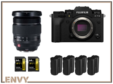 List my kit: Fujifilm XT-4, XT4 + 16-55mm f2.8 + 4x Batteries