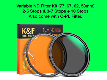 List my kit: Variable ND (2-10 Stop) & C-PL Filter Kit - 77, 67, 62, 58mm