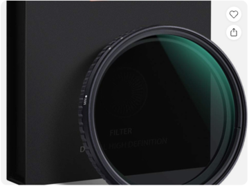 List my kit: K&F Concept 82mm Ultra Slim Variable Adjustable Fader ND