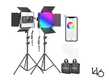 List my kit: Neewer RGB LED Panel Lights & Stands