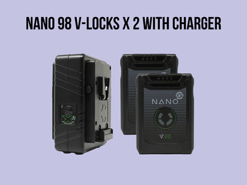 List my kit: Nano 98 V-Locks x 2 with charger