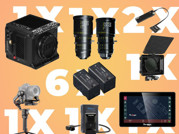 List my kit: Red Komodo, Dzofilm 18-50 & 55-125 2.8t, DJI RS 3 PRO W (OP)