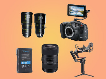 List my kit: Black Magic 6K, Sigma 18-35 1.8/F w stabilzer, Cine lenses