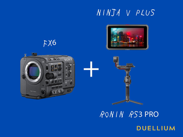 List my kit: Sony FX6 + Ronin RS3 PRO combo + Ninja V PLUS