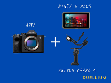 List my kit: Sony A7IV + Zhiyun Crane 4 Combo + Ninja V PLUS