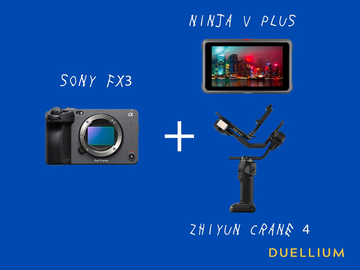 List my kit: Sony FX3 + Zhiyun Crane 4 Combo + Ninja V PLUS