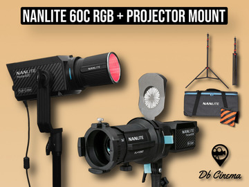 List my kit: Nanlite 60c RGB Light + Projection Mount + Gobo