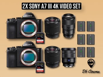 List my kit: 2x Sony a7 iii + Lenses mirrorless Camera 4k Video Kit