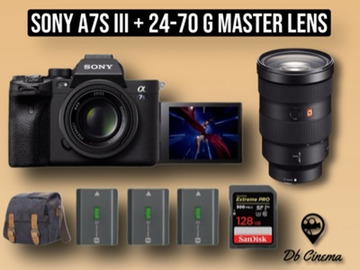 List my kit: Sony a7siii mirrorless Camera + 24-70 gmaster f2.8 lens